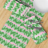 Modern Bright Mod Caterpillar Pattern in Green and Pink for Women's Blouse