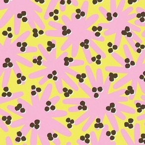 Bold Botanical Abstract Pattern in Bright Pink and Lime for Summer