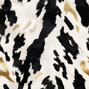 cow print black and gold