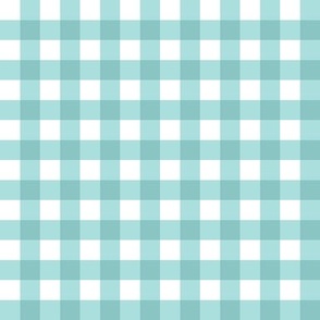 Sweet Mouse dreams  teal green gingham check 1 inch 