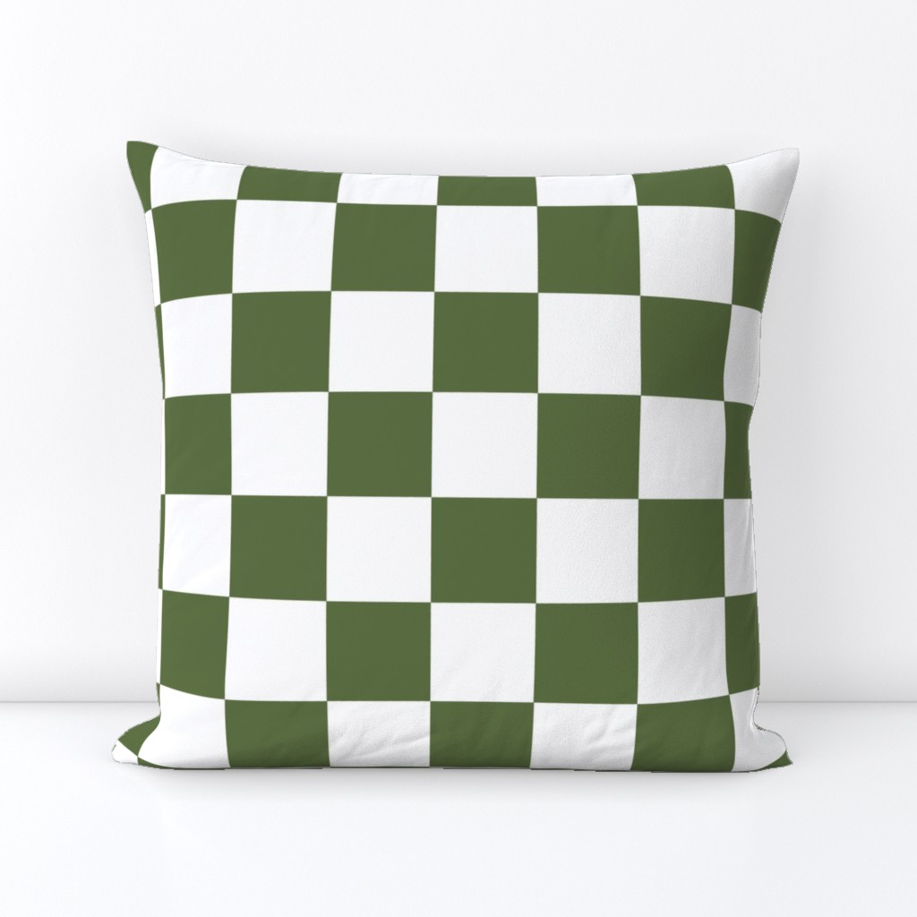 Green and White Traditional Check