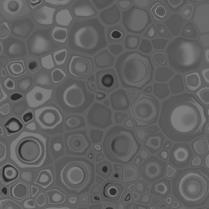 Dark Fluid Art Cells - Gray