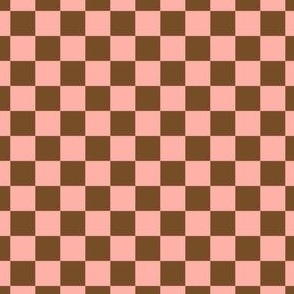 Check - pink & brown
