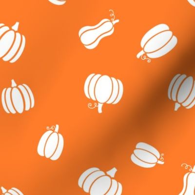 Playful Pumpkins Halloween Orange and White Pattern