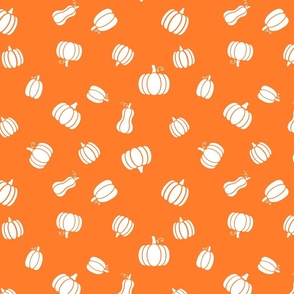 Playful Pumpkins Halloween Orange and White Pattern