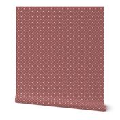 Multi size white dots on marsala red/purple