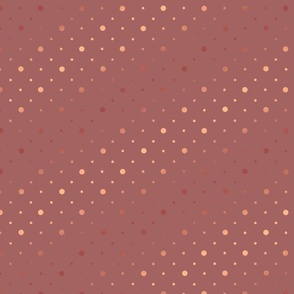 Rose gold ombre dots on marsala red/purple