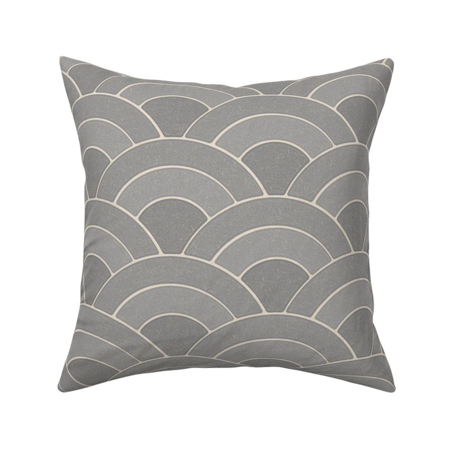 Gray Textured Scallop Pattern Modern Minimalist