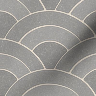 Gray Textured Scallop Pattern Modern Minimalist