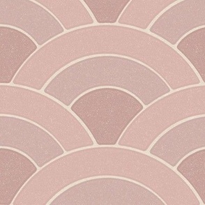 Pale Pink Textured Scallop Pattern Modern Minimalist