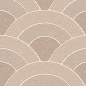 Beige Tan Natural Textured Scallop Pattern Modern Minimalist