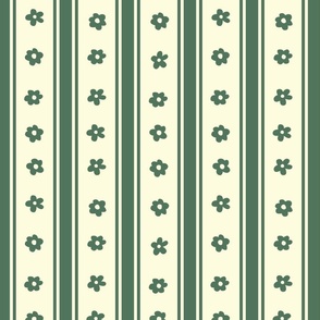 Classic Vintage Christmas Stripes Cream and Green
