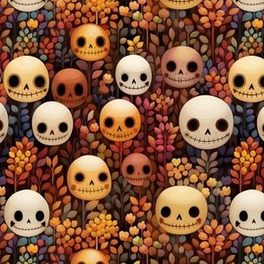Skulls in Fall Foliage I