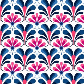 Vintage Charm Stylized Floral Patterns in Vibrant Hues
