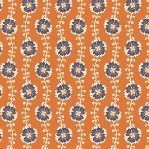 fantasy floral strings-orange and blue-small scale