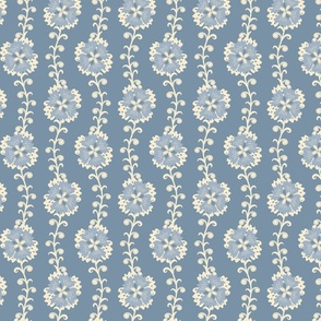 fantasy floral strings-washed indigo-small scale