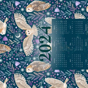 Barn Owls 2024 Tea Towel Calendar