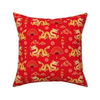 Chinese Dragon Year red gold
