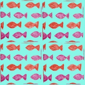 Fish Faux Block Print