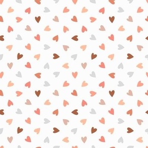 Valentine's Day hearts, Browns, grey, peachy, pink, Small 4x4