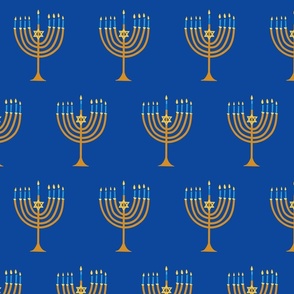 Hanukkah Menorah Navy: Happy Hanukkah Collection, Menorah, Star of David, Jewish Festival of Lights - L