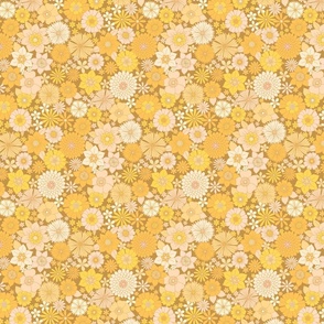 retro vintage floral medium scale yellow gold by Pippa Shaw