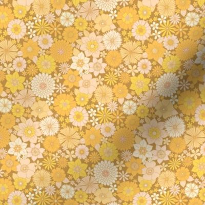 retro vintage floral small scale yellow gold by Pippa Shaw