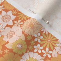 retro vintage floral medium scale faded rust by Pippa Shaw