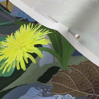 LDND - The Last Dandelions - A Poignant Farewell - dandelions 2 inches on fabric - 1 inch on wallpaper