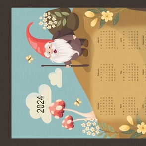 2024 Calendar with cute gnome