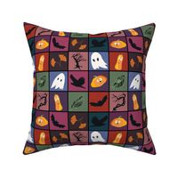 Patchwork Pattern for Halloween / Cheater Quilt on purple and more colors - small scale