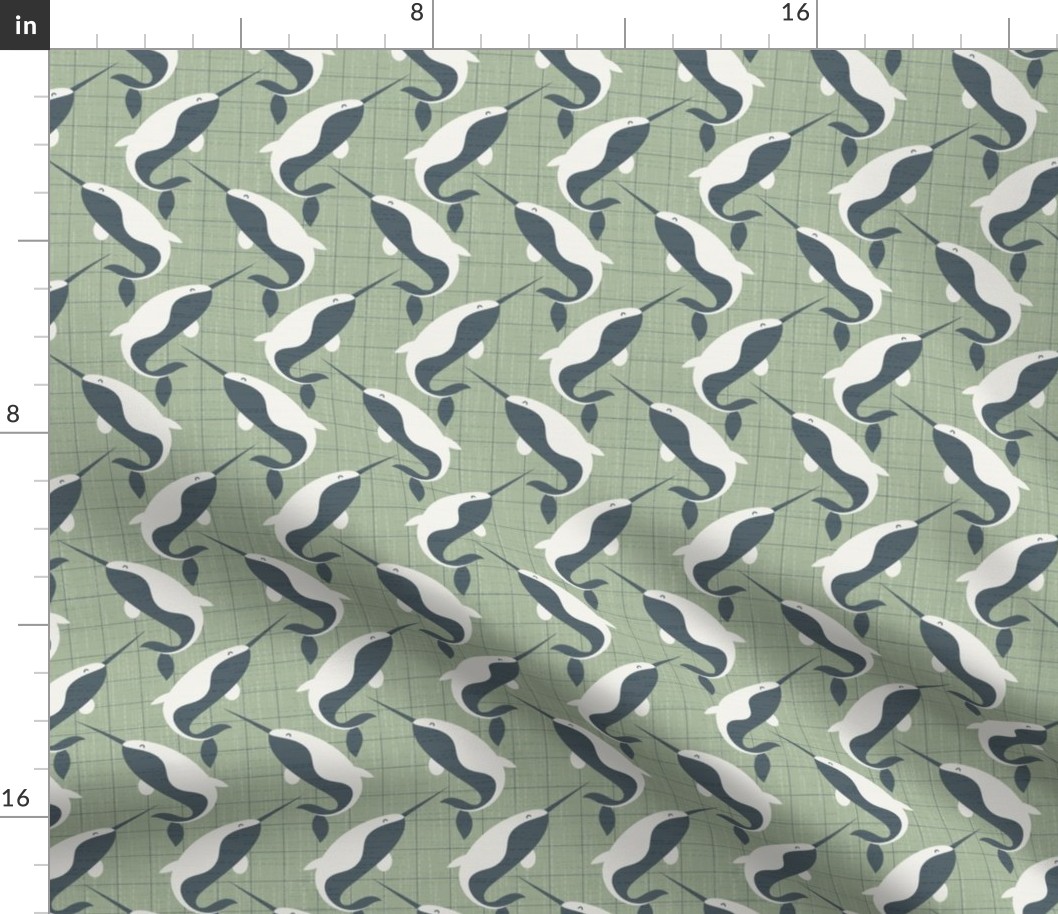 Small scale • Narwhal mythical creature - pale green