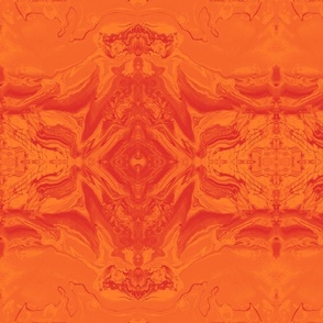 Lava Orange Abstract Marbled Acrylic Pour on Canvas Pattern