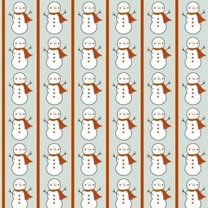 snowman with orange lines on blue background