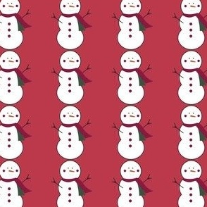 Snowman stripes on red background