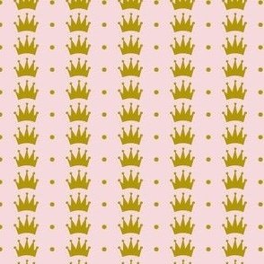 gold crowns with dots on pink background