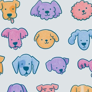 Doggy Faces - Blue