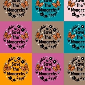 3x3 Save The Monarchs Butterfly Panels for Peel and Stick Wallpaper Stickers or Labels