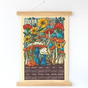 2024 Calendar / Mushrooms, Flowers and Grass in the Forest