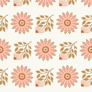 Retro floral in pink and orange