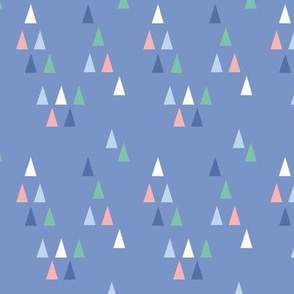 Triangles in blue, pink and white