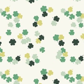 Green Clover Clusters on Ivory