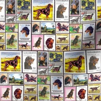 gordon_setter aligned stamps