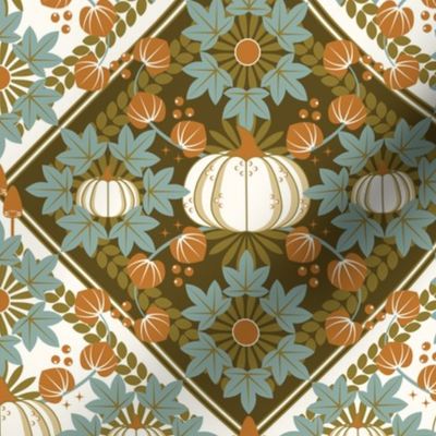 Folksy Autumn Harvest / Piedmont / Folk Art / Pumpkin / Medium
