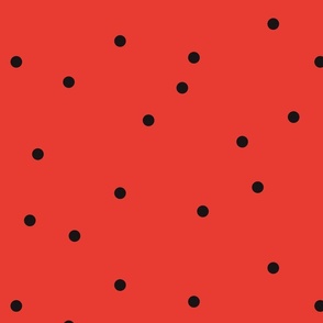 Black Dots on Red Background Random