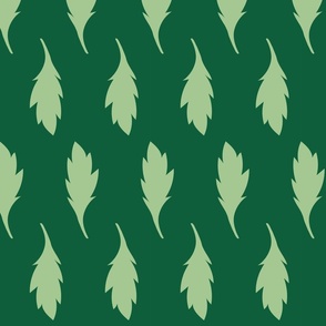 Geometric Green Leaves Loose