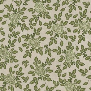 Roses and leaves Neutral colors muted greens, sage, vintage