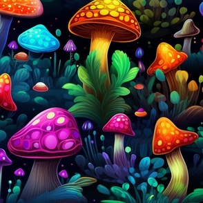 Night Glow Mushrooms
