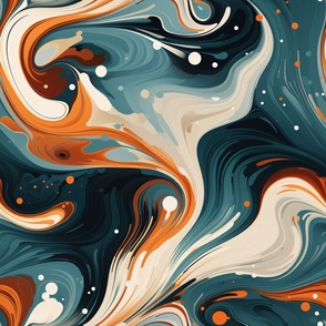Organic Fluidity in Orange and Teal