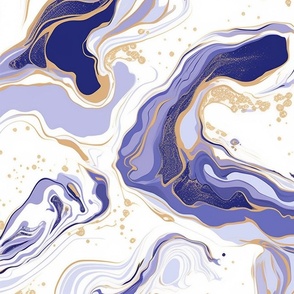 Navy Gold Marble